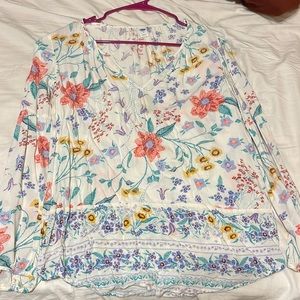 Long sleeve linen top